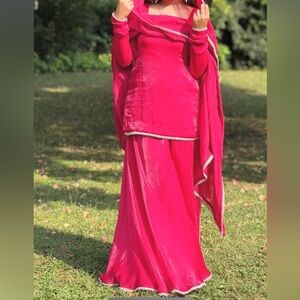 Brand new sharara suit Vibrant Pink Traditional Outfit